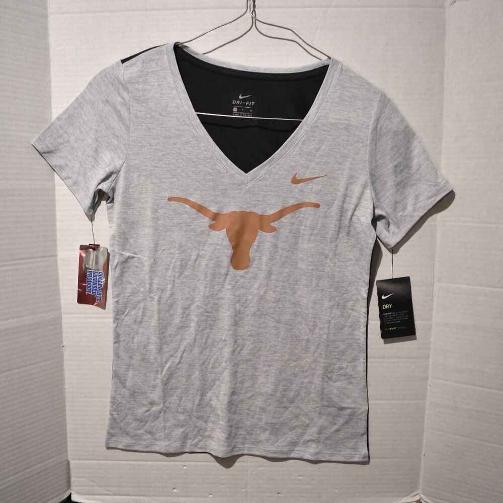Womens NIKE DRY Dri-Fit Slim fit TOP Texas Longhorns Gray/Black Sizes S-XXL